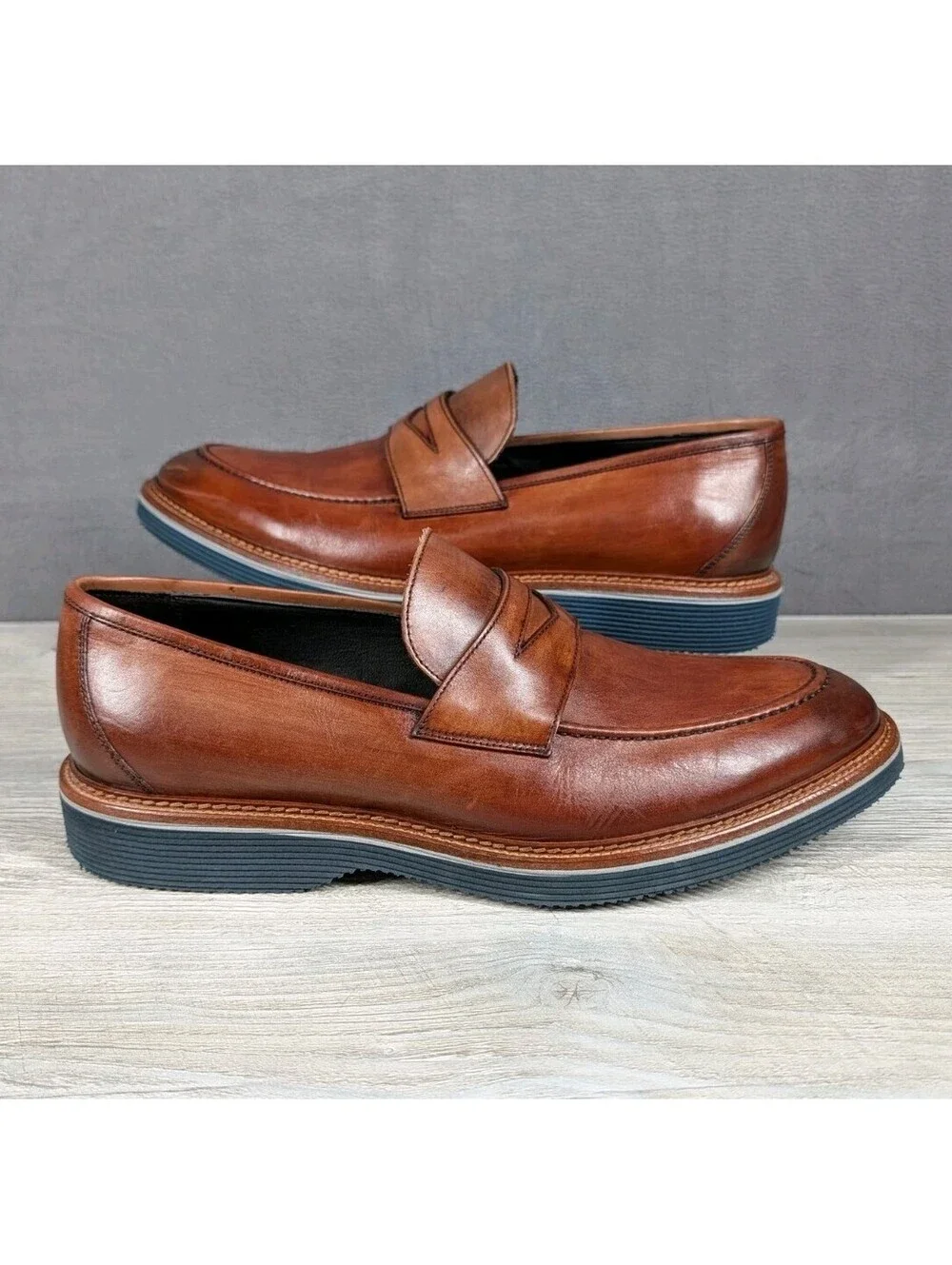 Johnston & Murphy Brown Leather Penny Loafers Size 13